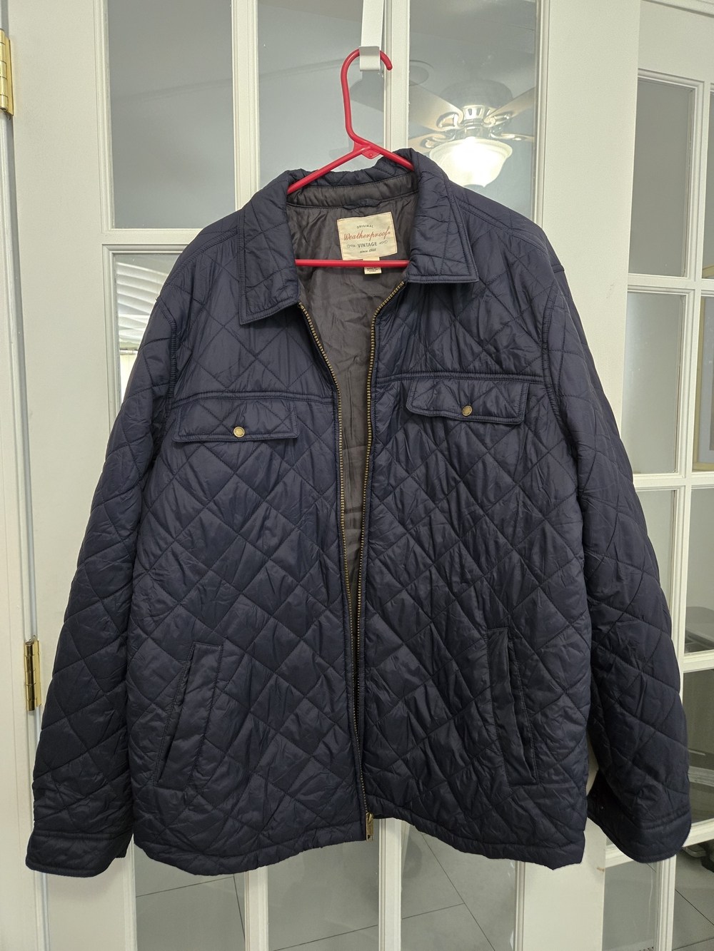 Weatherproof Quilted Dark Blue Zip-Up Field Jacket